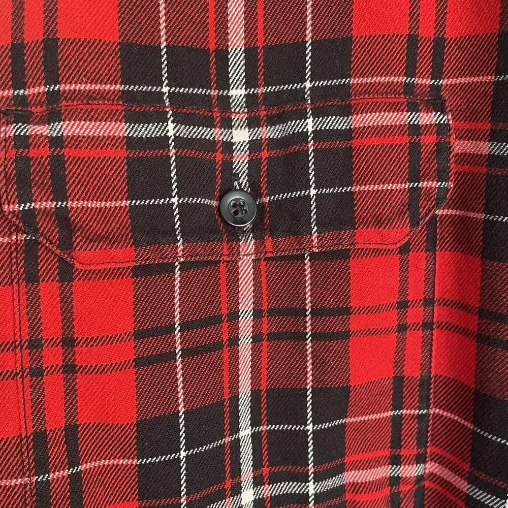 Vintage Polo Ralph Lauren Flannel Shirt Mens Sz M Red Tartan Plaid Button Up